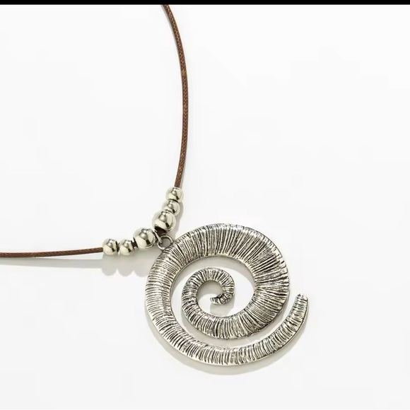 Design Spiral Helix Pendant Necklace 
Tribal bohemian Fashion - Picture 2 of 5